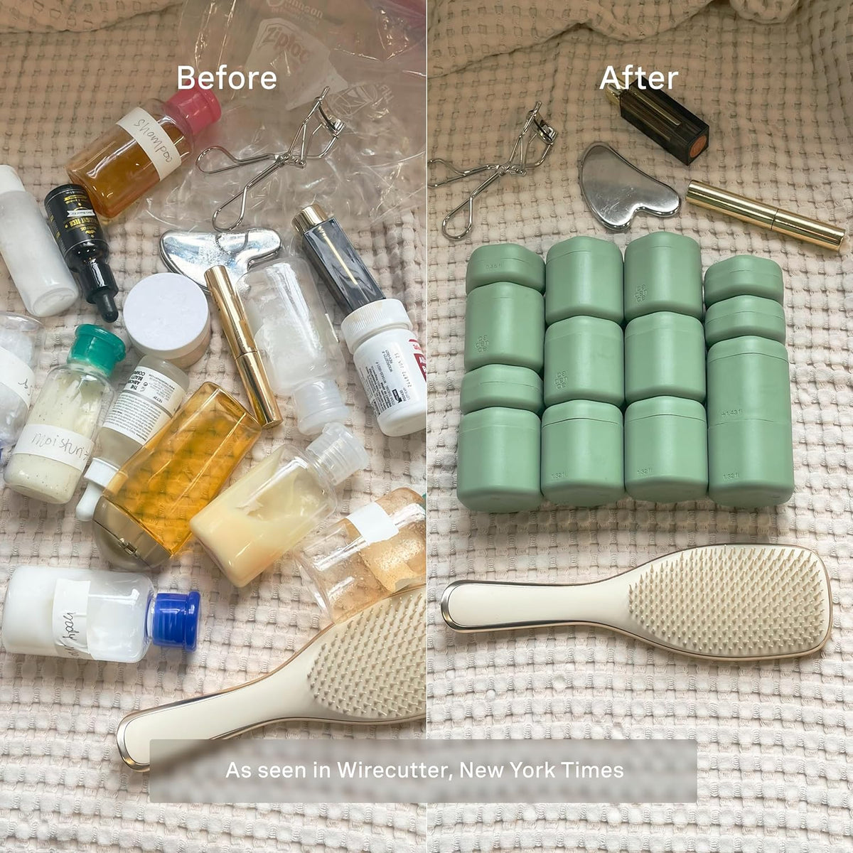 Cadence Travel Containers Basic Skincare Set - Magnetic Containers with Lids,Carry On Travel