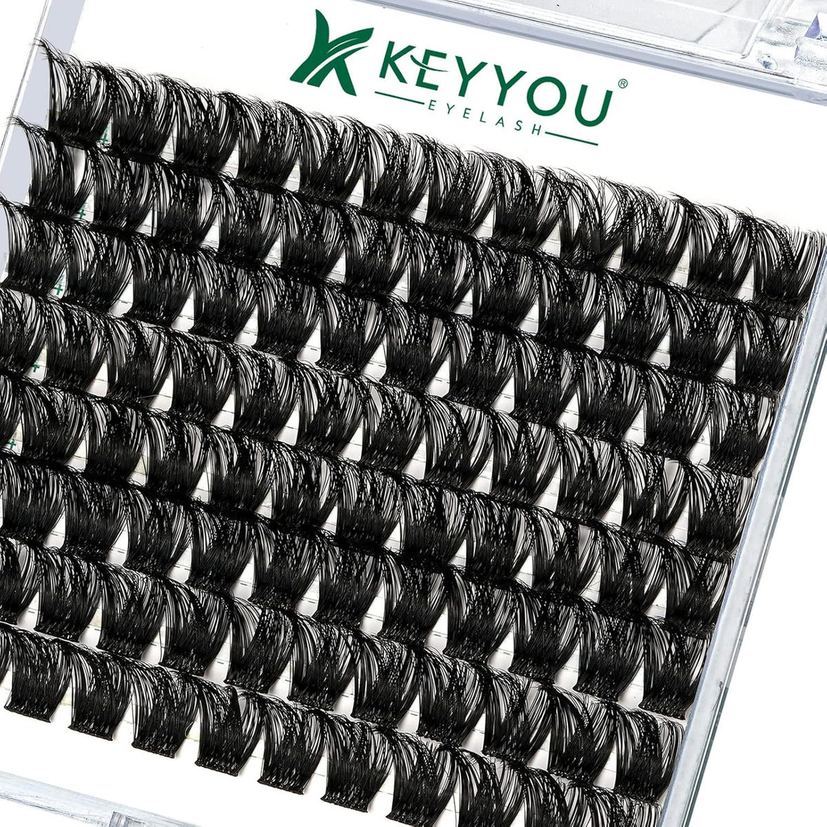 Lash Clusters 96pcs Individual Lashes Y01 D Curl 14mm Eyelash Clusters KEYYOU Volume Wispy Lash