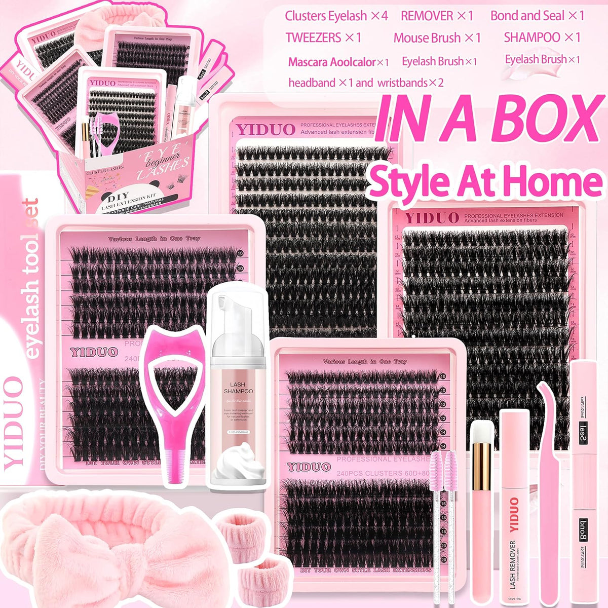 994Pcs Bulk Packs Lashes Clusters Kit Volume False Eyelash Extensions D Curl Wispy Individual Fake