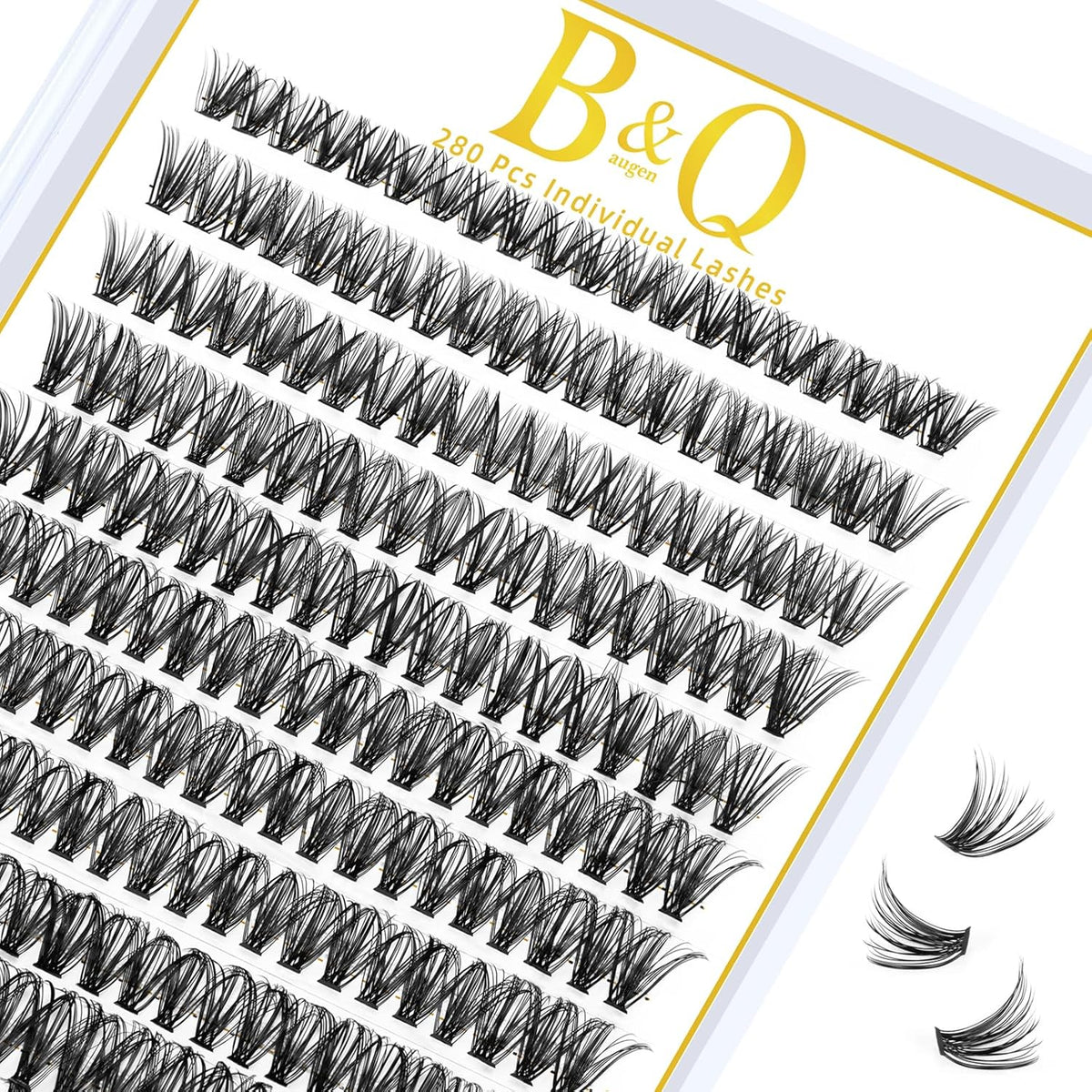 B&Qaugen Lash Clusters 40D-D-16 Individual Lashes 280 Clusters False Eyelash 10D 20D 30D 40D Lash
