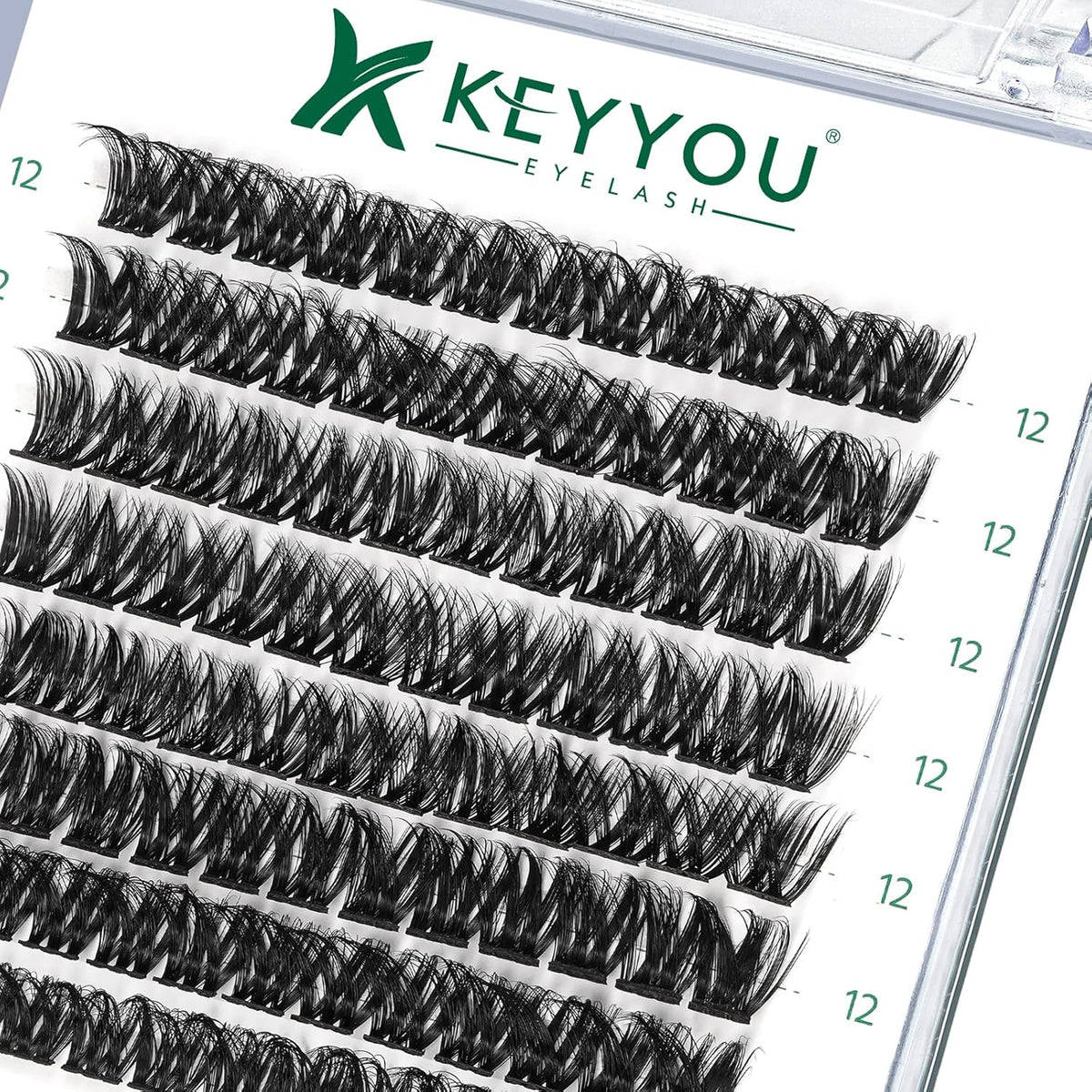 Lash Clusters,96 Pcs Cluster Lashes Y07 D Curl 12mm DIY Lash Extensions Eyelash Clusters,KEYYOU
