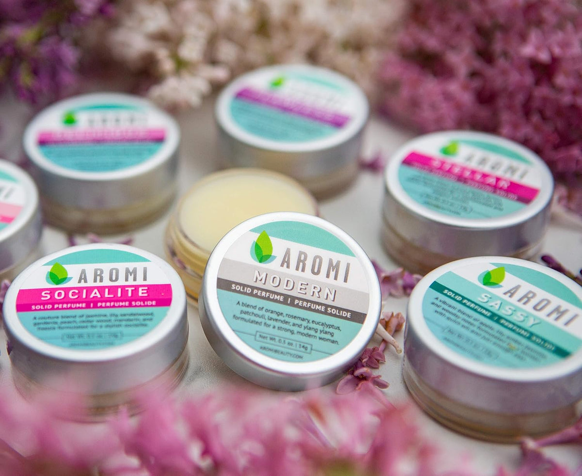 Aromi Modern Solid Perfume | Earthy Fragrance, Rosemary, Eucalyptus, & Ylang Ylang Scent, Vegan