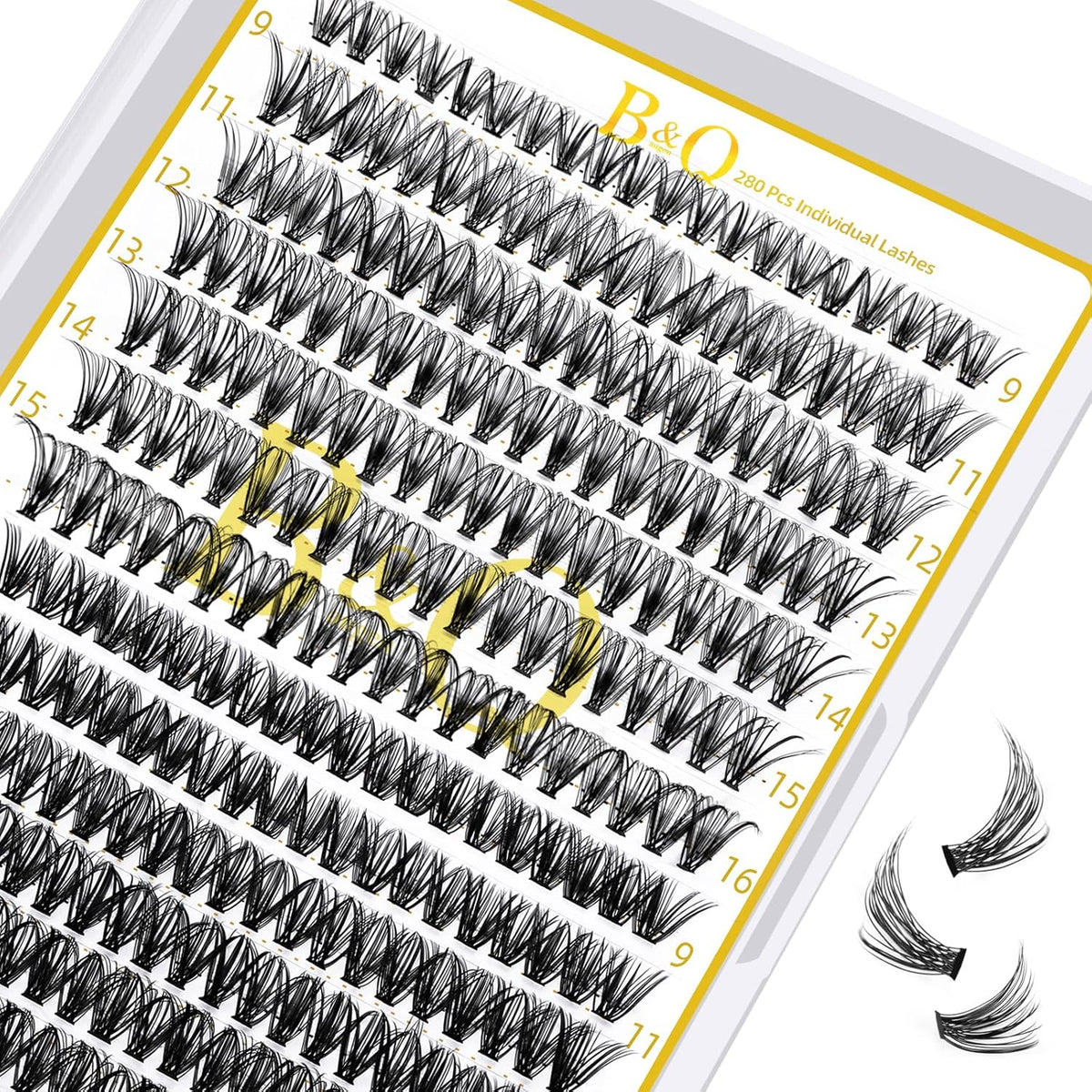 B&Q Lash Clusters 30D+40D-D-9-16MIX B&Q LASH 280 Clusters False Eyelash 9-16MIX Lash Clusters
