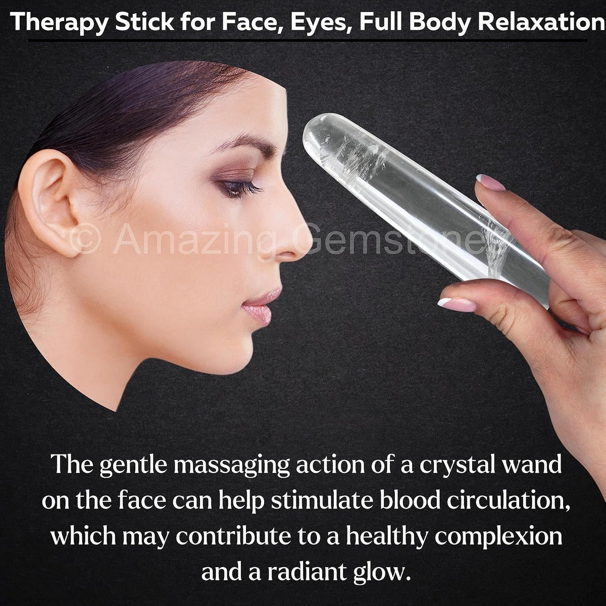 Amazing Gemstone Clear Quartz Crystal Wand Massage Stick - Pelvic Wand Gua Sha for Adults