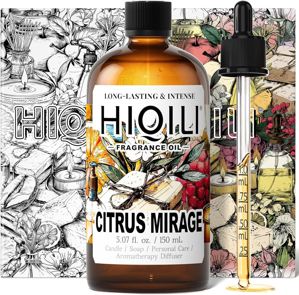 HIQILI Citrus Mirage Fragrance Oil for Candle & Soap Making, Perfect for Scent Diffuser &