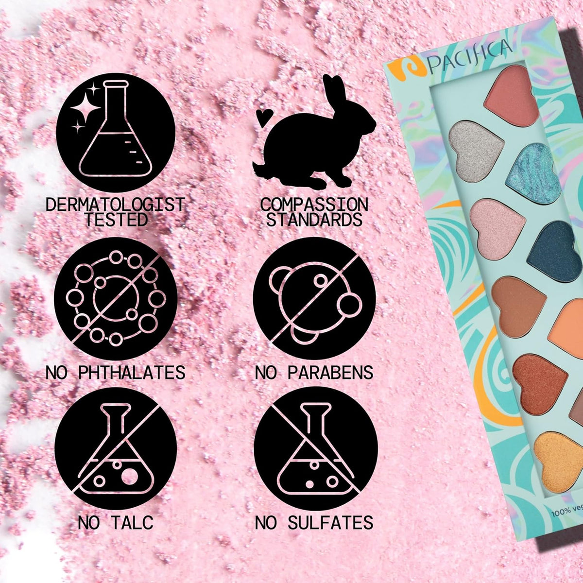 Pacifica Eyeshadow Palette – Malibu Mineral Eyeshadow, Blendable Neutral Shades with Velvet Matte