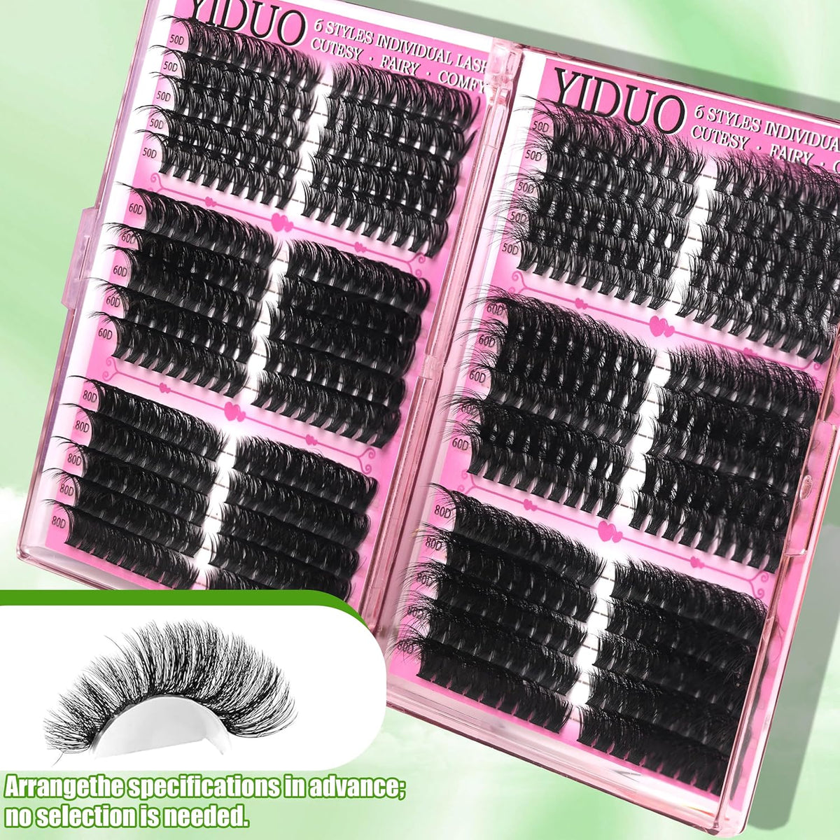 6 Box Mix Lashes Clusters Kit Gift Packs 1686Pcs with 2X Bond&Seal Volume Mega/Bottom Soft