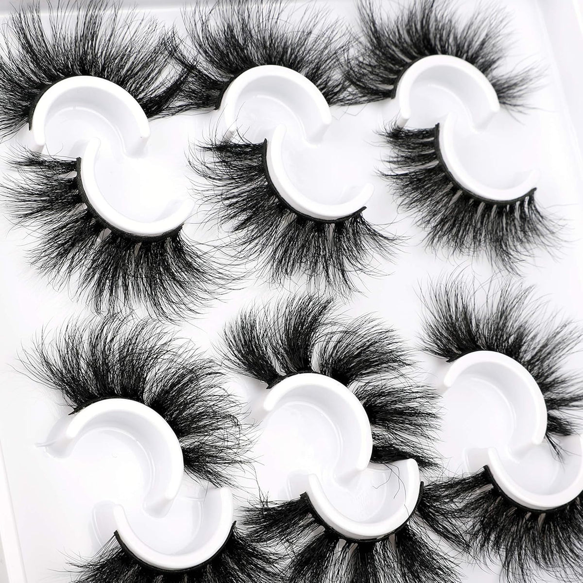 Mink Lashes Fluffy Eyelashes Dramatic Long Wispy Fake Eyelashes Thick 6 Styles Mixed Luxury Russian