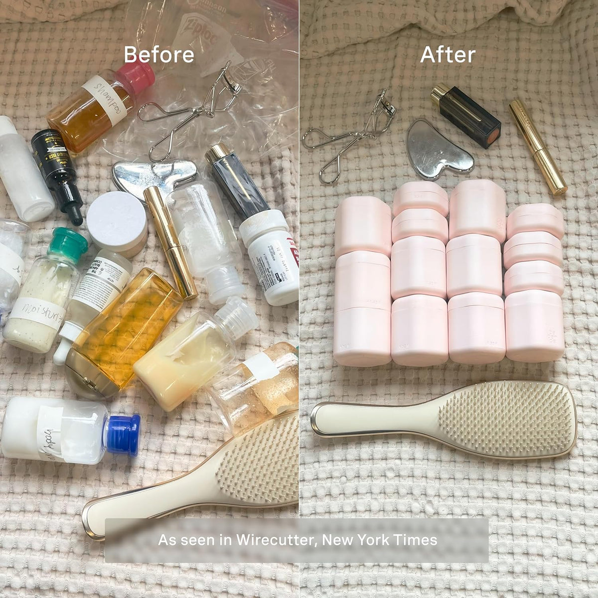 Cadence Travel Containers - Full Skincare Set - Magnetic Containers with Lids,Carry On Travel
