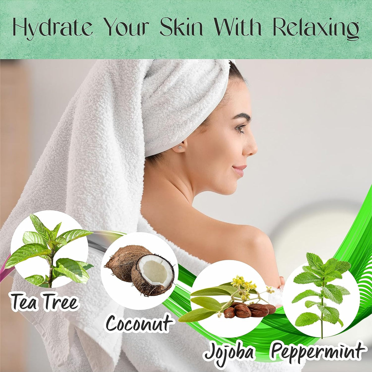 Tea Tree Body Wash with Mint & Shower Gel with Vitamin E for Jock Itch, Eczema, Ringworm, Body