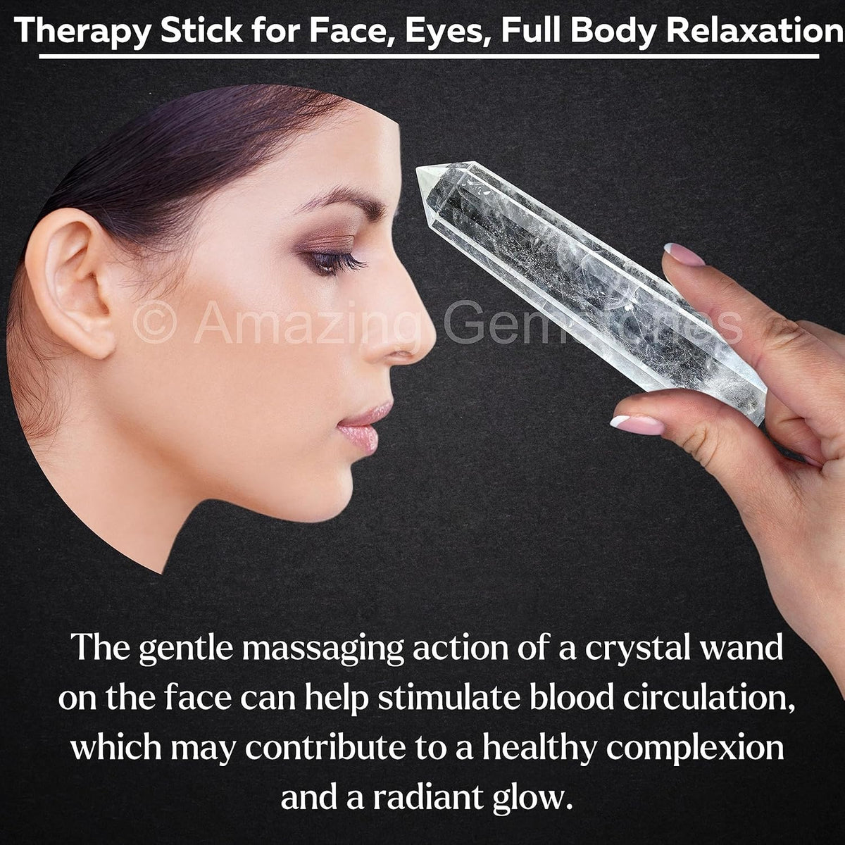 Amazing Gemstone Clear Quartz Crystal Wand Massage Stick - Pelvic Wand Gua Sha for Adults