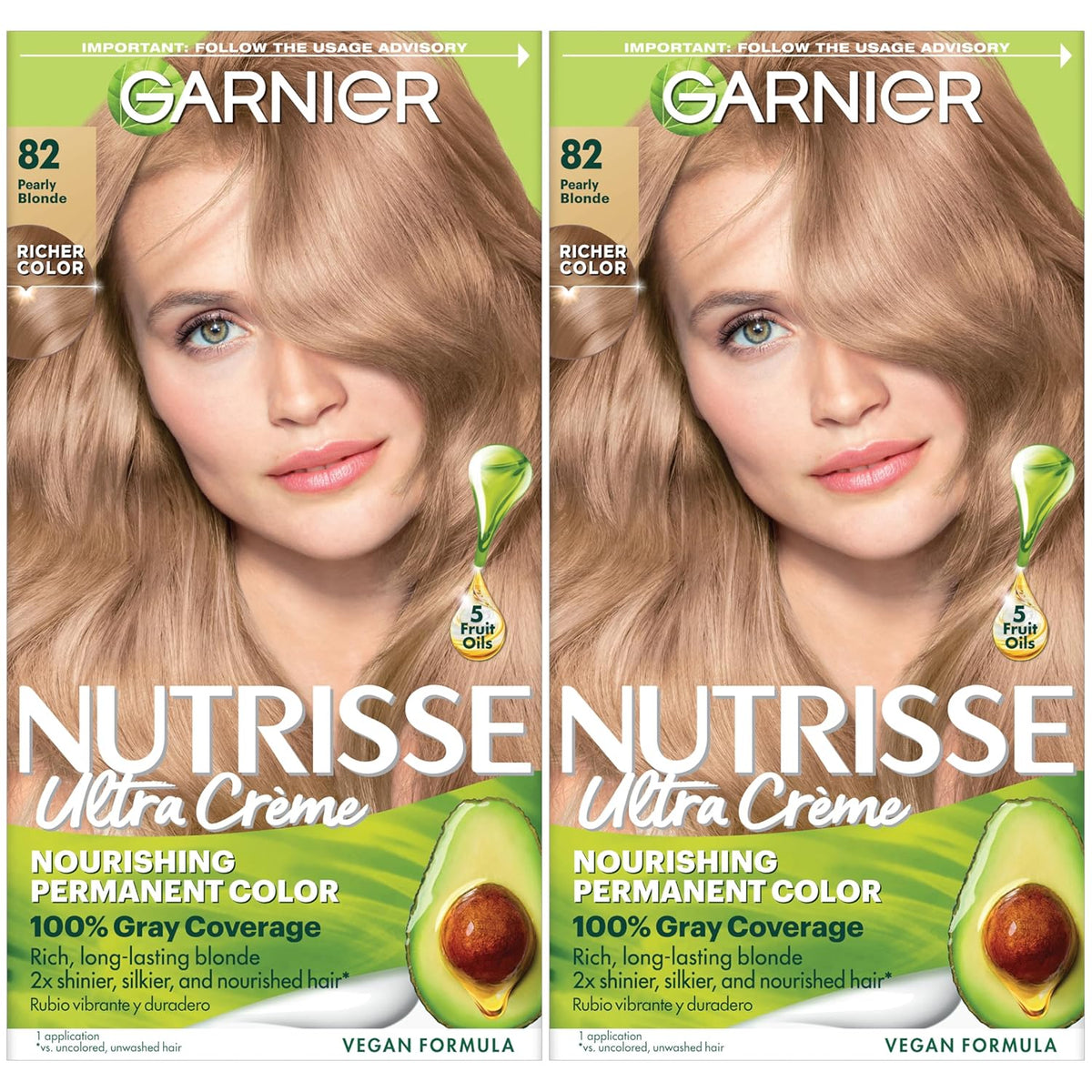 Garnier Hair Color Nutrisse Nourishing Creme, 82 Pearly Blonde (Biscotti) Permanent Hair Dye, 2
