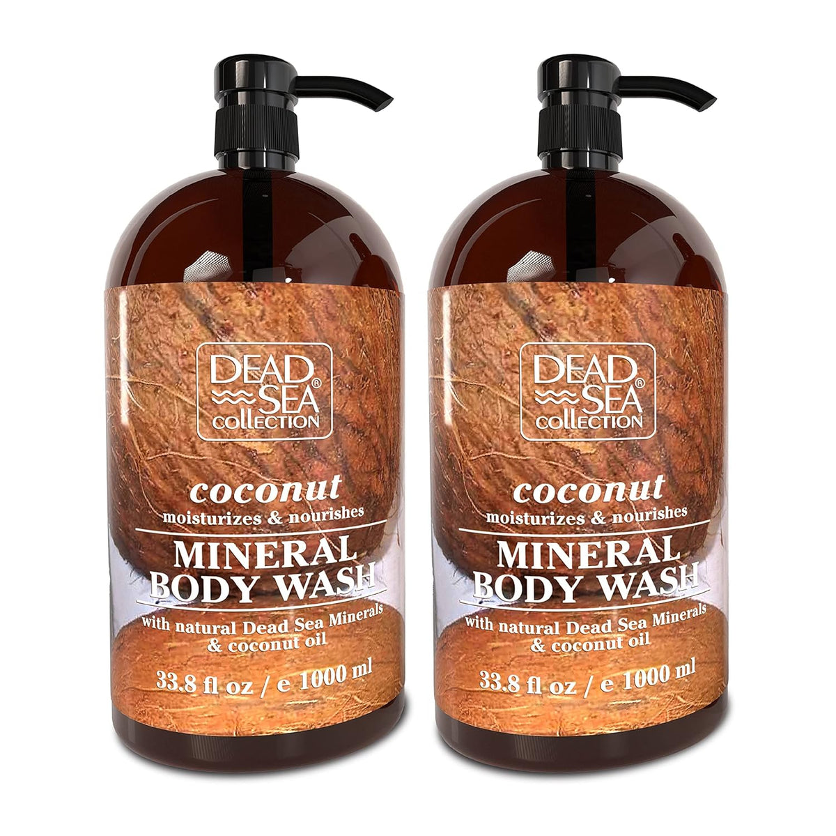 Dead Sea Collection Coconut Body Wash for Women and Men - with Pure Dead Sea Minerals and Coconut