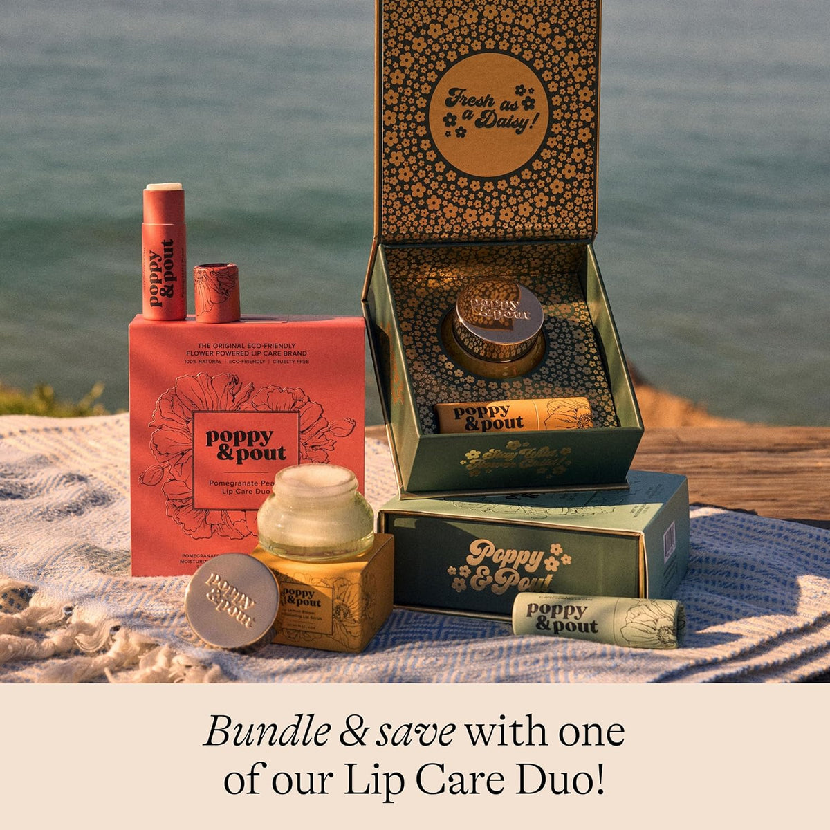 Poppy & Pout Natural Lip Scrub, Moisturizing Sugar Scrub for Dry Lips, Lip Scrubber Exfoliator with