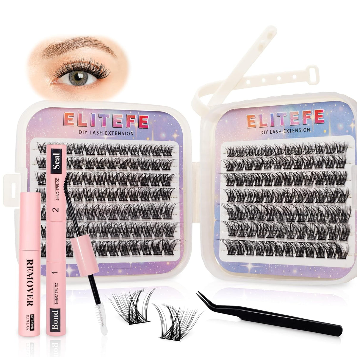 Lash Extension Kit DIY Lash Clusters Kit Eyelash Extensions Individual Lashes Extensions with