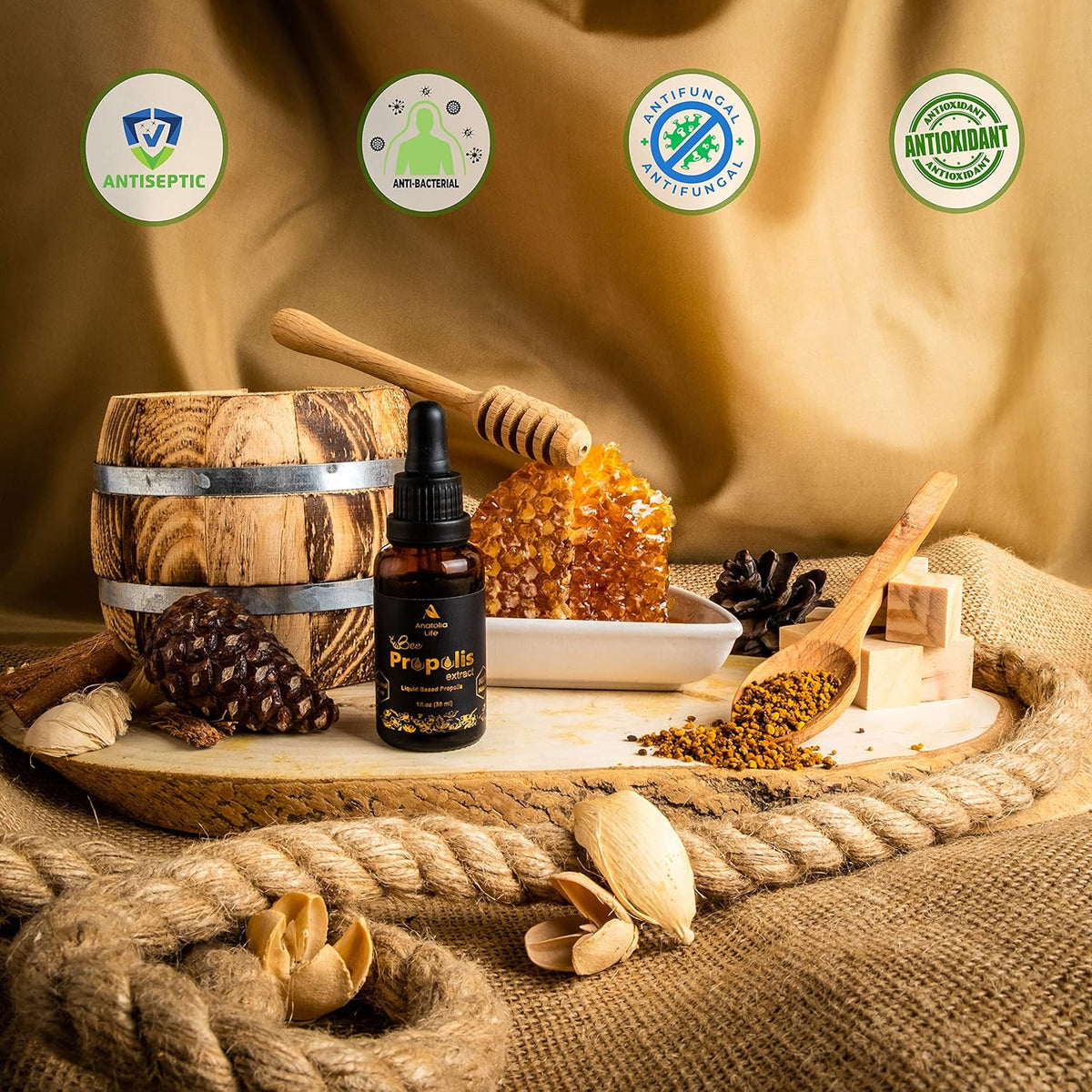 Natural Bee Propolis Extract, 30 mL, Advanced Liquid Tincture Immune System Booster and Seasonal
