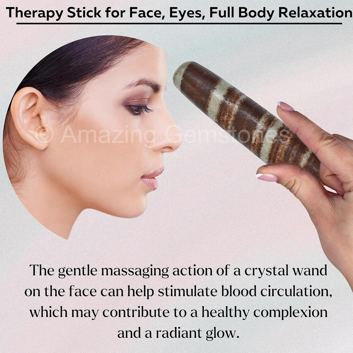Amazing Gemstone Narmada Stone Crystal Wand Massage Stick - Pelvic Wand Gua Sha for Adults