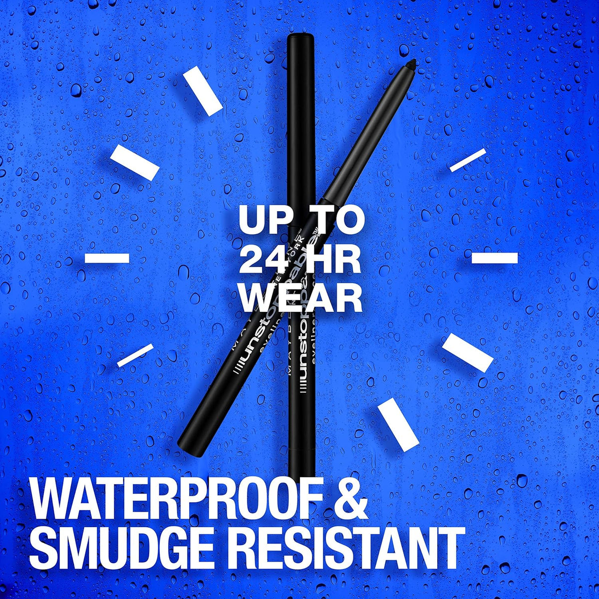 Maybelline Unstoppable Waterproof Mechanical Brown Eyeliner Pencil, Easy to Apply, Smooth Glide, Up
