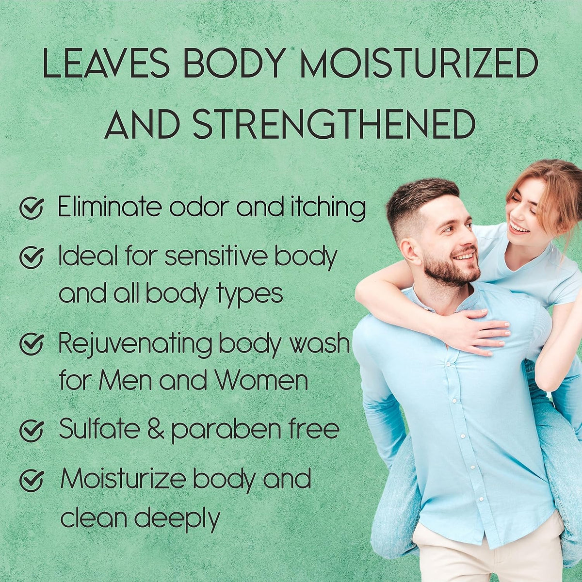 Tea Tree Body Wash with Mint & Shower Gel with Vitamin E for Jock Itch, Eczema, Ringworm, Body