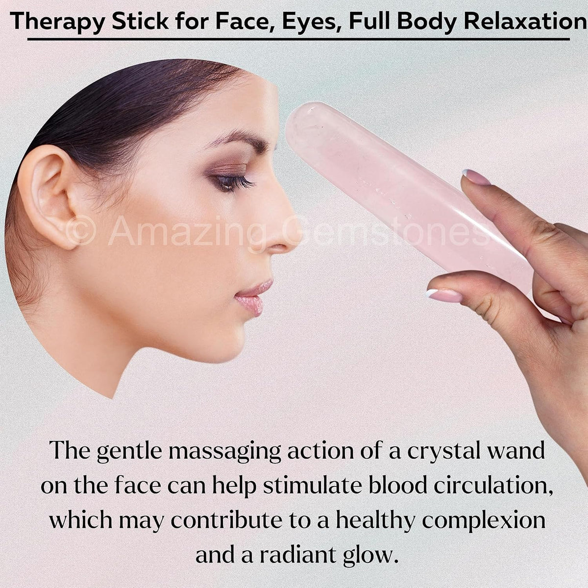 Amazing Gemstone Rose Quartz Crystal Wand Massage Stick - Pelvic Wand Gua Sha for Adults - Crystals