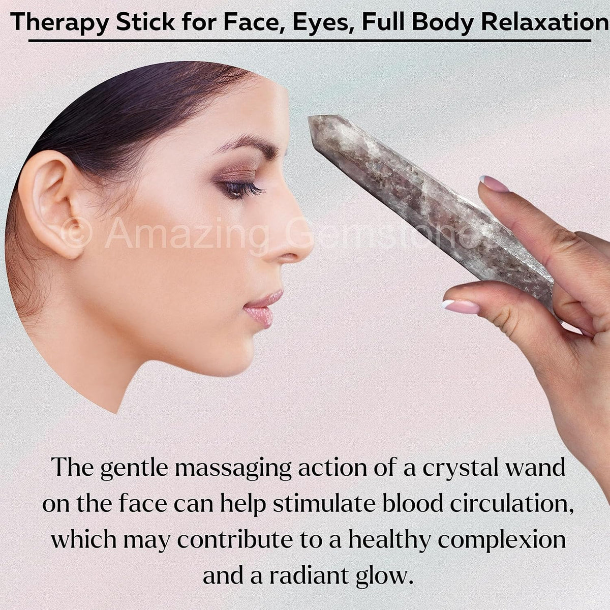 Amazing Gemstone Lepidolite Crystal Wand Massage Stick - Pelvic Wand Gua Sha for Adults - Crystals