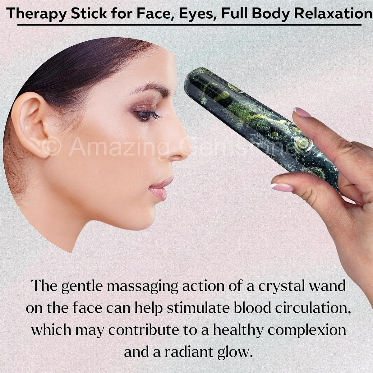 Amazing Gemstone Kambaba Jasper Crystal Wand Massage Stick - Pelvic Wand Gua Sha for Adults